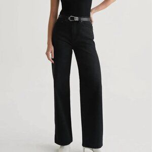 New! Ag Adriano Goldschmied Black Kora High Rise Wide Leg Jeans